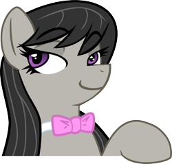 Size: 867x830 | Tagged: safe, artist:haetran, artist:reiduran, octavia melody, earth pony, pony, bedroom eyes, bow, bowtie, female, looking at you, mare, proud, reaction image, simple background, smiling, smirk, solo, transparent background, vector