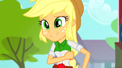 Size: 1280x720 | Tagged: safe, screencap, applejack, equestria girls, rainbow rocks, solo