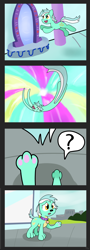 Size: 2863x7923 | Tagged: safe, artist:041744, lyra heartstrings, dog, equestria girls, comic, dogified, portal, species swap