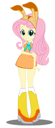 Size: 1204x2776 | Tagged: safe, artist:trungtranhaitrung, fluttershy, equestria girls, boots, clothes, cosplay, costume, cream the rabbit, crossover, cute, dress, female, shoes, shyabetes, simple background, solo, sonic the hedgehog (series), transparent background