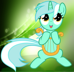 Size: 906x881 | Tagged: safe, artist:officialponymusic, lyra heartstrings, cute, lyrabetes, lyre, solo