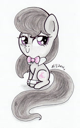 Size: 900x1421 | Tagged: safe, artist:oriwhitedeer, octavia melody, earth pony, pony, cute, filly, solo, traditional art