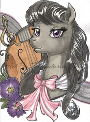 Size: 516x700 | Tagged: safe, artist:mandarinswift, octavia melody, earth pony, pony, cello, musical instrument, solo, traditional art