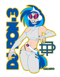 Size: 700x900 | Tagged: safe, artist:callmepo, dj pon-3, vinyl scratch, human, belly button, clothes, humanized, light skin, panties, solo, underwear