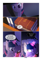 Size: 1024x1448 | Tagged: safe, artist:gashiboka, princess celestia, twilight sparkle, unicorn twilight, alicorn, pony, unicorn, comic:scar of solar, bed, bodysuit, book, canterlot castle, caught, celestia's bedroom, chest, clothes, comic, diary, female, magic, mare, nose wrinkle, scared shitless, shocked, sleeping, telekinesis, this will end in banishment, this will end in tears and/or a journey to the moon, this will end in tears and/or a journey to the sun, this will not end well, waking up, white eyes