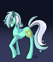 Size: 800x950 | Tagged: safe, artist:divinisity, lyra heartstrings, pony, unicorn, female, green coat, horn, mare, solo, two toned mane