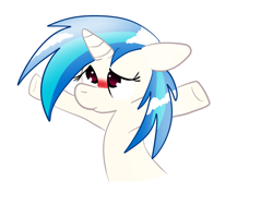 Size: 1024x768 | Tagged: safe, artist:mylittlepony651, dj pon-3, vinyl scratch, pony, unicorn, blushing, solo