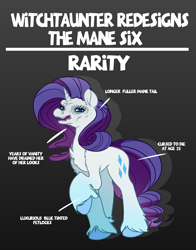 Size: 4000x5100 | Tagged: safe, artist:witchtaunter, part of a set, rarity, pony, unicorn, absurd resolution, female, joke, leg fluff, looking at you, mare, open mouth, redesign, smiling, solo, unshorn fetlocks, wrinkles