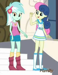 Size: 544x696 | Tagged: safe, screencap, bon bon, lyra heartstrings, sweetie drops, equestria girls, friendship games, boots, clothes, dress, mary janes, shorts