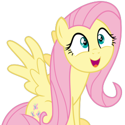 Size: 2806x2819 | Tagged: safe, artist:sketchmcreations, fluttershy, pegasus, pony, discordant harmony, cute, happy, open mouth, shyabetes, simple background, sitting, solo, transparent background, vector