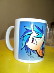 Size: 720x960 | Tagged: safe, artist:totoroxvi, dj pon-3, vinyl scratch, pony, unicorn, coffee mug, female, horn, mare, white coat