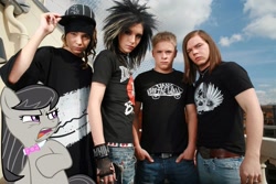 Size: 1500x1000 | Tagged: safe, octavia melody, human, dude looks like a lady, emo, ew gay, irl, irl human, music, photo, photoshop, ponies in real life, scene, tokio hotel