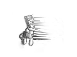 Size: 800x600 | Tagged: safe, artist:gab0o0, lyra heartstrings, headphones, looking at you, monochrome, music, sad, simple background, sitting, sitting lyra, solo, white background