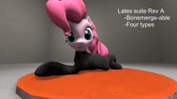 Size: 1920x1080 | Tagged: safe, pinkie pie, pony, 3d, downloadable, latex, latex suit, solo, source filmmaker