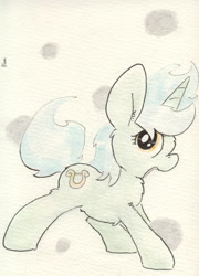 Size: 997x1384 | Tagged: safe, artist:slightlyshade, lyra heartstrings, pony, unicorn, female, horn, mare, solo, traditional art