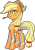 Size: 654x922 | Tagged: safe, artist:cinnajen, applejack, earth pony, pony, bandage, feather, solo, straw, sword, weapon