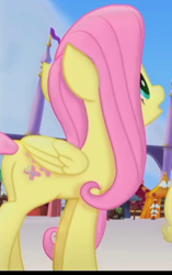 Size: 300x478 | Tagged: safe, screencap, fluttershy, pegasus, pony, my little pony: the movie, cropped, plot