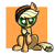 Size: 2400x2400 | Tagged: safe, artist:malphee, applejack, earth pony, pony, beanie, hat, looking at you, raised hoof, solo, wingding eyes