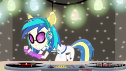 Size: 602x336 | Tagged: safe, screencap, dj pon-3, vinyl scratch, equestria girls, rainbow rocks, solo, turntable