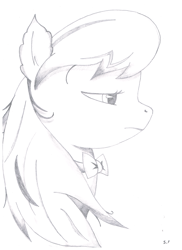 Size: 3400x4677 | Tagged: safe, octavia melody, earth pony, pony, bowtie, female, mare, sad, simple background, solo, white background