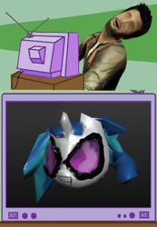 Size: 483x700 | Tagged: safe, dj pon-3, vinyl scratch, pony, unicorn, 3d, drakeface, exploitable meme, meme, nathan drake, obligatory pony, tv meme, uncharted