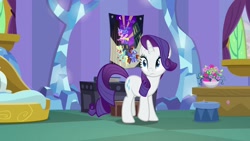 Size: 1920x1080 | Tagged: safe, screencap, rarity, pony, unicorn, dragon dropped, solo, spike's room