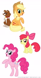 Size: 2890x5385 | Tagged: safe, artist:pinkcupcake17, apple bloom, applejack, pinkie pie, winona, earth pony, pony