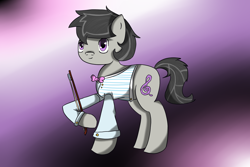 Size: 1500x1000 | Tagged: safe, artist:shadowlight28, octavia melody, earth pony, pony, black mane, female, gray coat, mare, rule 63, solo