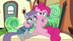 Size: 1920x1090 | Tagged: safe, screencap, maud pie, pinkie pie, pony, rock solid friendship