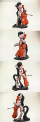 Size: 1170x3510 | Tagged: safe, artist:dustysculptures, octavia melody, earth pony, pony, bipedal, cello, eyes closed, irl, musical instrument, performance, photo, sculpture, solo