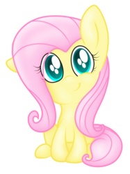 Size: 2048x2732 | Tagged: safe, artist:prismaticstars, fluttershy, pegasus, pony, head tilt, looking at you, simple background, sitting, smiling, solo, transparent background