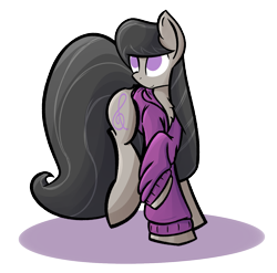 Size: 1358x1340 | Tagged: safe, artist:abaddon41, octavia melody, earth pony, pony, clothes, hoodie, simple background, solo, transparent background