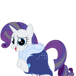 Size: 3000x3000 | Tagged: safe, artist:squipycheetah, rarity, pony, unicorn, the last problem, clothes, female, grey hair, happy, high res, looking at you, mare, older, older rarity, raised hoof, simple background, smiling, solo, sweater, transparent background