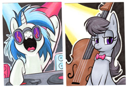 Size: 538x368 | Tagged: safe, artist:retrostarling, dj pon-3, octavia melody, vinyl scratch, earth pony, pony, traditional art