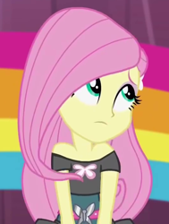 Size: 530x700 | Tagged: safe, screencap, fluttershy, dance magic, equestria girls, spoiler:eqg specials, clothes, cropped, cute, female, off shoulder, shoulderless, shyabetes, solo