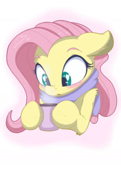 Size: 1228x1748 | Tagged: safe, artist:mistydash, fluttershy, pegasus, pony, clothes, coffee, cold, cup, cute, ear fluff, female, heart eyes, hoof hold, mare, scarf, shoulder fluff, shyabetes, solo, wingding eyes