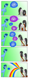 Size: 1000x2685 | Tagged: safe, artist:hewhoerasesmost, blues, noteworthy, octavia melody, earth pony, pony, asdfmovie, comic, double rainbow, female, lesbian