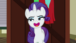 Size: 1920x1080 | Tagged: safe, screencap, rarity, pony, unicorn, dragon dropped, faic, female, lidded eyes, mare, open mouth, solo