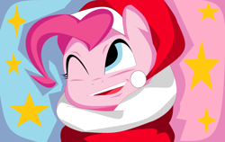 Size: 3744x2368 | Tagged: safe, artist:syvleberina, pinkie pie, pony, christmas, clothes, costume, high res, holiday, santa costume, solo