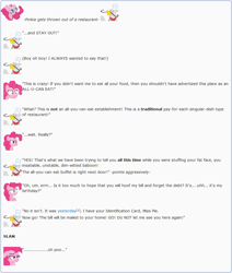 Size: 866x1020 | Tagged: safe, artist:dziadek1990, gustave le grande, pinkie pie, earth pony, griffon, pony, conversation, dialogue, emote story, emotes, reddit, slice of life, text