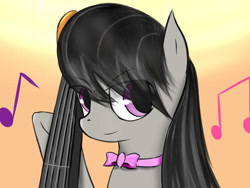 Size: 800x600 | Tagged: safe, artist:loah moon, octavia melody, earth pony, pony, black mane, female, gray coat, mare, pixiv, solo