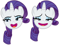 Size: 4131x3163 | Tagged: safe, artist:sketchmcreations, rarity, pony, unicorn, dragon dropped, disembodied head, faic, female, mare, open mouth, simple background, transparent background, vector
