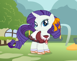 Size: 538x431 | Tagged: safe, artist:user15432, rarity, pony, unicorn, bow, bowtie, clothes, dressup, dressup game, hair bow, school uniform, schoolgirl, shoes, socks, starsue, uniform