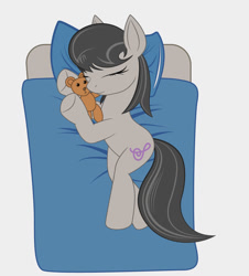 Size: 855x945 | Tagged: safe, artist:styroponyworks, octavia melody, earth pony, pony, bed, sleeping, solo, teddy bear