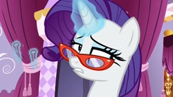 Size: 1920x1080 | Tagged: safe, screencap, rarity, pony, unicorn, dragon dropped, glasses, magic, needle, solo