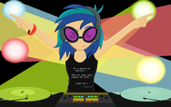 Size: 5314x3306 | Tagged: safe, artist:garretthegarret, dj pon-3, vinyl scratch, equestria girls, human coloration, solo