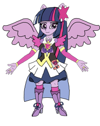Size: 1024x1291 | Tagged: safe, artist:pokecure123, derpibooru import, twilight sparkle, twilight sparkle (alicorn), alicorn, equestria girls, crossover, cure magic, hilarious in hindsight, not really done, ponied up, precure, solo