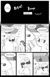 Size: 962x1474 | Tagged: safe, artist:amaraburrger, dj pon-3, vinyl scratch, pony, unicorn, comic, crossover, cyclops (marvel comics), monochrome, sonata du octave, vyclops, x-men