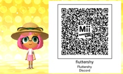 Size: 400x240 | Tagged: safe, fluttershy, pony, barely pony related, mii, qr code, tomodachi life