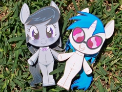 Size: 3648x2736 | Tagged: safe, artist:eljoeydesigns, dj pon-3, octavia melody, vinyl scratch, earth pony, pony, belly button, blushing, papercraft, photo